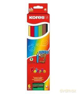 Kredki trójkątne 6 kolorów Jumbo