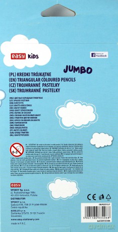 Kredki trójkątne jumbo 12 kolorów z temperówką
