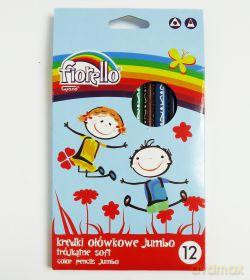 Kredki trójkątne Jumbo Super Soft 12 kolorów