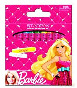 Kredki woskowe 12 kolorów Barbie