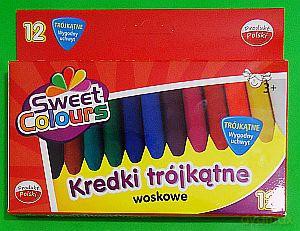 Kredki woskowe trójkątne 12 kolorów