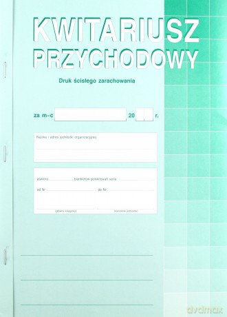Kwitariusz przychodowy A4