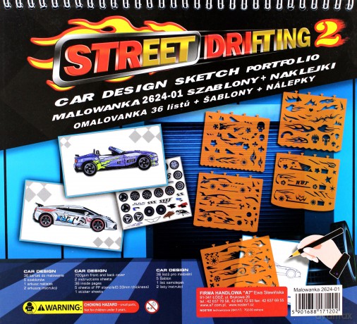 Malowanka Street Drifting 2 z szablonami i naklejkami [KSIĄŻKA]