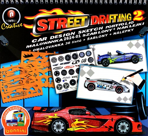 Malowanka Street Drifting 2 z szablonami i naklejkami [KSIĄŻKA]
