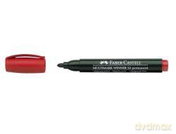 Marker permanentny 54 Faber Castell czerwony z ukośną końcówką