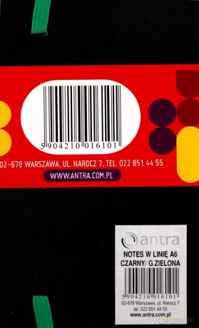 Notes A6 w linię Romantyzm czarno-zielony