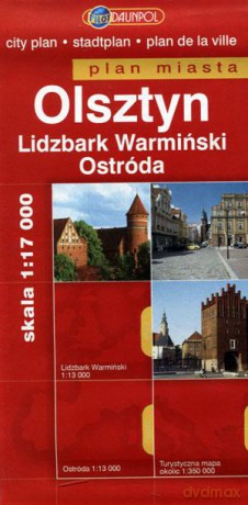 Olsztyn, Lidzbark Warmiński, Ostróda plan miasta skala 1:17 000 [KSIĄŻKA]