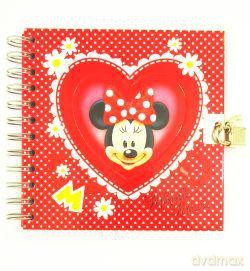 Pamiętnik spiralny z kłódką Minnie
