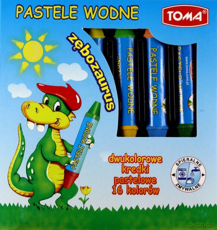 Pastele wodne dwukolorowe 16 kolorów Zębozaurus