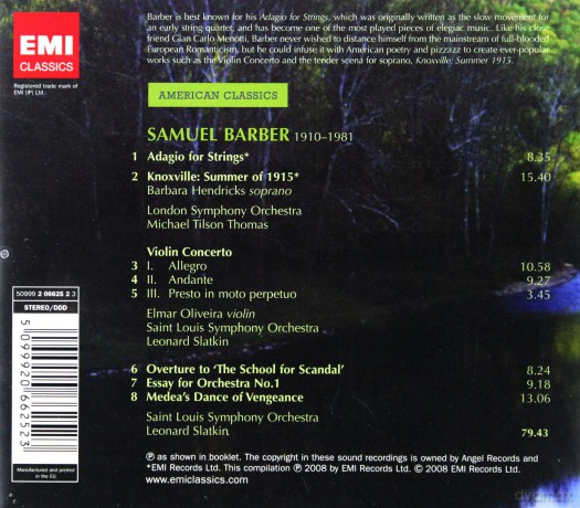 American Classics: Samuel Barber [CD]