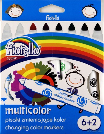 Pisaki 6 kolorów + dwa magiczne Multicolor Fiorello GR-F166-8