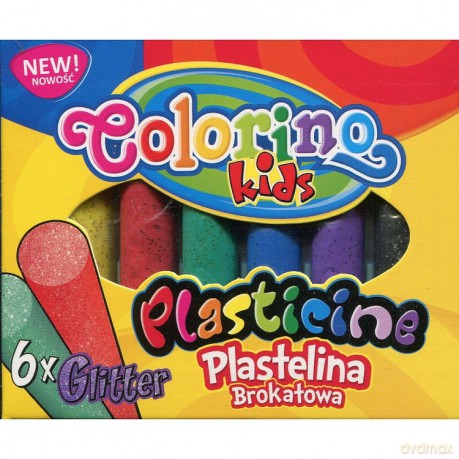 Plastelina 6 kolorów brokatowa