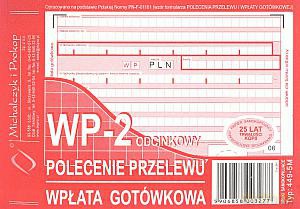 Polecenie przelewu - Wpłata gotówkowa A6