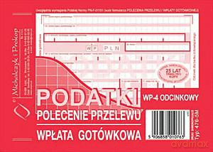 Polecenie przelewu A6 podatki (4 skł.)