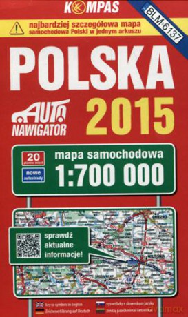 Polska 2015 Mapa samochodowa skala 1:700 000 [KSIĄŻKA]