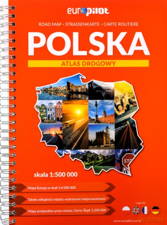 Polska. Atlas 1:500000 + Europa [KSIĄŻKA]