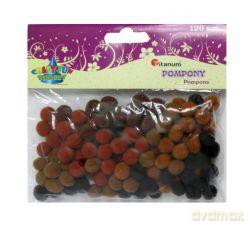 Pompony dekoracyjne 10mm brązowe mix