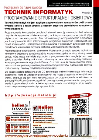 Programowanie strukturalne i obiektowe Podręcznik do nauki zawodu Technik informatyk [KSIĄŻKA]