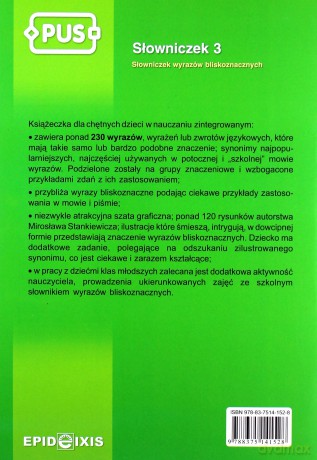 PUS. Słowniczek wyrazów bliskoznacznych dla dzieci 3 [KSIĄŻKA]