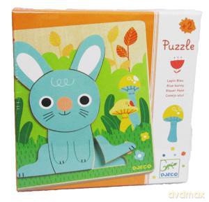 Puzzle drewniane Niebieski królik