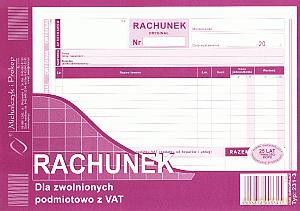 Rachunek dla zwolnionych podmiotowo z VAT A5