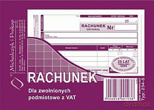 Rachunek dla zwolnionych z VAT (pozioma)
