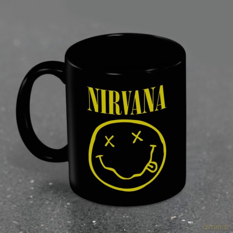 Nirvana: Nirvana (Smiley) Black Pod Mug
