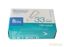 Paczka Spinacze biurowe trójkątne 33 mm 100 szt 10 sztuk