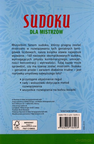 Sudoku dla mistrzów [KSIĄŻKA]