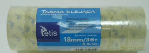 Taśmy klejące Tetis BT011-B3 przezroczyste 18 mm x 36 m 8 sztuk