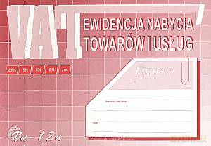VAT Ewidencja nabycia towarów i usług A5