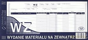 WZ Wydanie materiału na zewnątrz