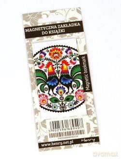 Zakładka magnetyczna 45x80 Łowickie koguty