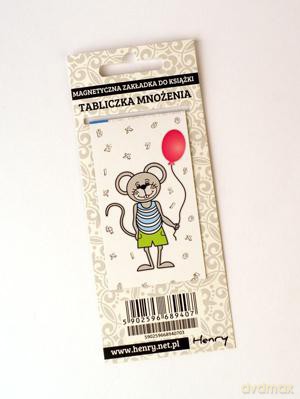 Zakładka magnetyczna 45x80 z tabliczką mnożenia Mysz