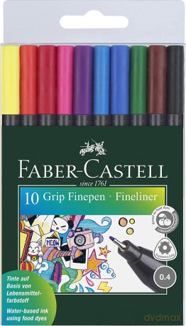Zestaw cienkopisów Grip 10 sztuk w etui