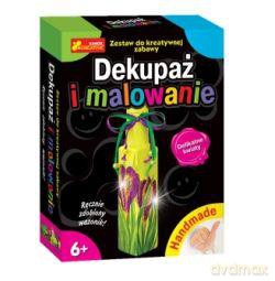 Zestaw kreatywny - Dekupaż i malowanie: Ręcznie zdobiony wazonik - Delikatne kwiaty
