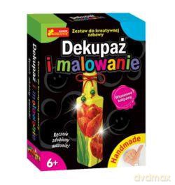 Zestaw kreatywny - Dekupaż i malowanie: Ręcznie zdobiony wazonik - Wiosenne tulipany