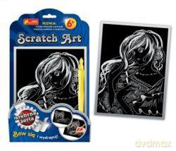 Zestaw kreatywny - Scratch Art srebrna seria: Dziewczyna z kwiatami we włosach
