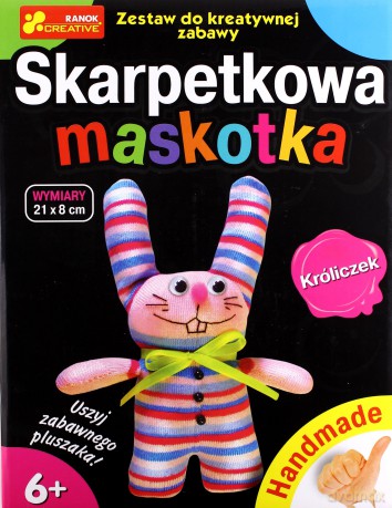 Zestaw kreatywny - Skarpetkowa maskotka: Króliczek