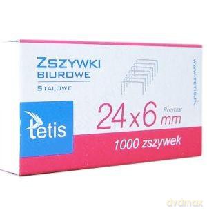 Zszywki biurowe stalowe 24x6 mm