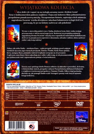Król Lew Kolekcja 3 filmów (Król Lew, Król Lew II: Czas Simby, Król Lew 3: Hakuna Matata) [BOX] [3DVD] 