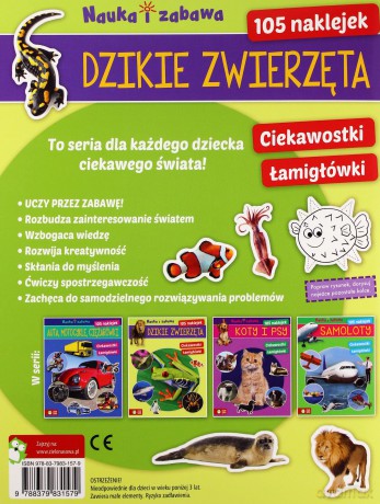 Nauka i zabawa: Dzikie zwierzęta [KSIĄŻKA]