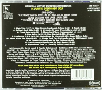 Blue Velvet soundtrack (Badalamenti) [CD]
