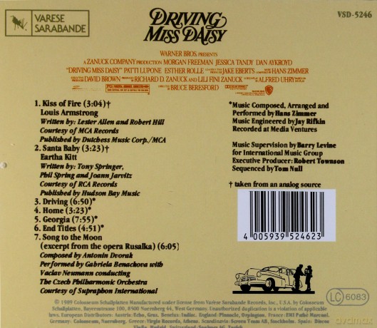 Driving Miss Daisy soundtrack (Wożąc Panią Daisy) (Hans Zimmer) [CD]