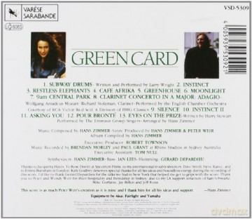 Green Card soundtrack (Zielona Karta) [CD]