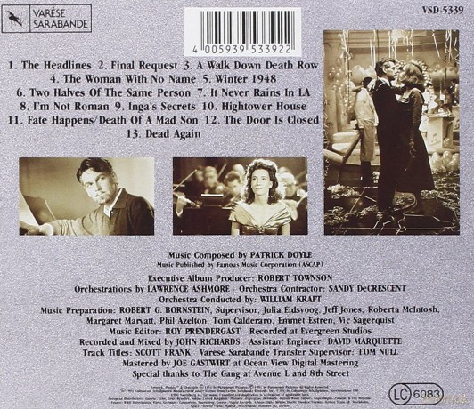 Dead Again soundtrack (Umrzeć Powtórnie) (Patrick Doyle) [CD]
