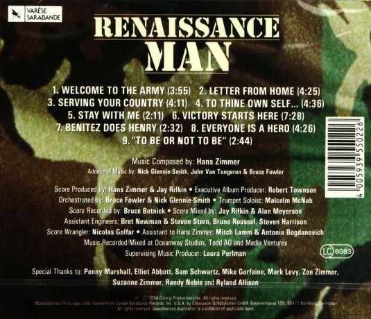 Renaissance Man soundtrack (Inteligent w Armii) (Hans Zimmer) [CD]