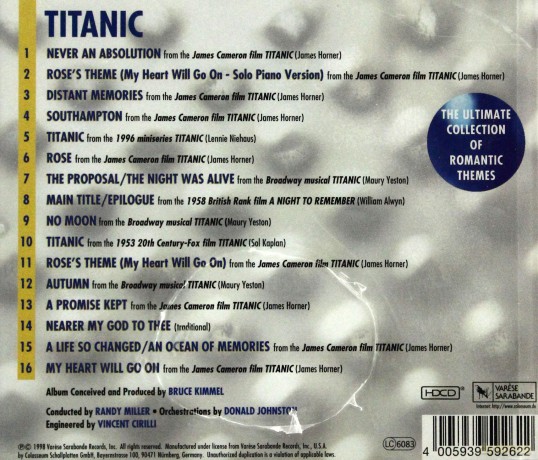 Titanic: The Romantic Themes soundtrack [CD]