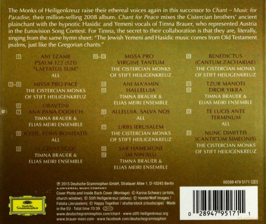 Cistercian Monks Of Stift Heiligenkreuz: Chant For Peace (PL) [CD]