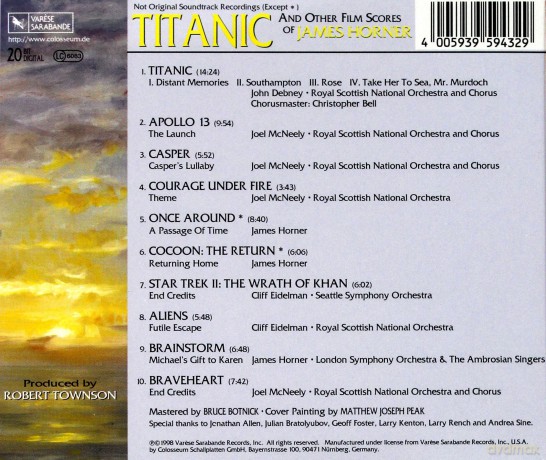 Titanic and Other film scores of James Horner soundtrack (James Horner) [CD]